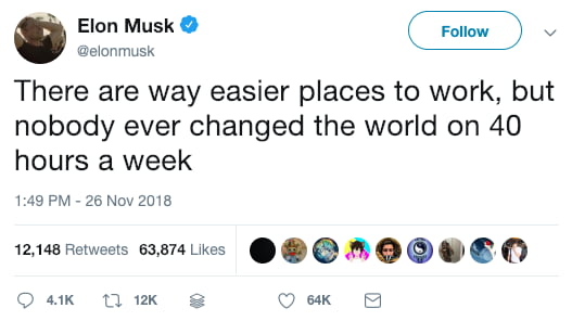 Elon Musk Says People Need To Work Around 80 Hours Per Week To Change ...