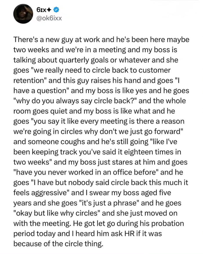 Bold move to challenge corporate jargon in the middle of a meeting