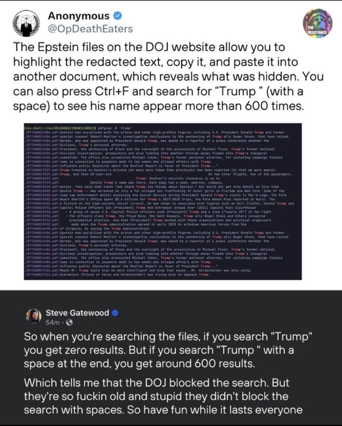 Trump is mentioned over 600 times in the redacted Epstein files.