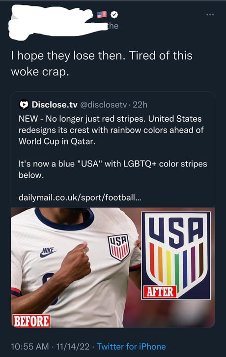 Why is the USMNT crest in rainbow colors at the World Cup?