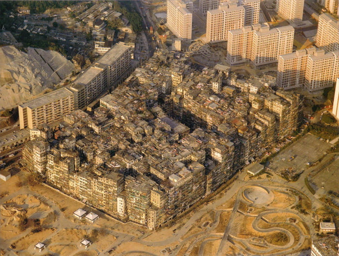 Kowloon walled city - the most densely populated area ever to exist on earth.