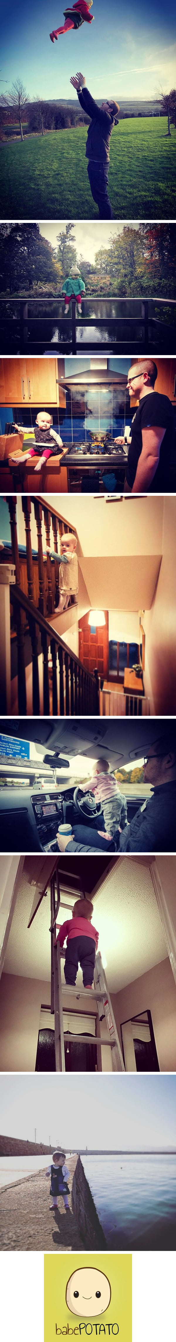 This dad photoshopped his kid into marginally dangerous situations, enough to make people think "Wait... did he really?"