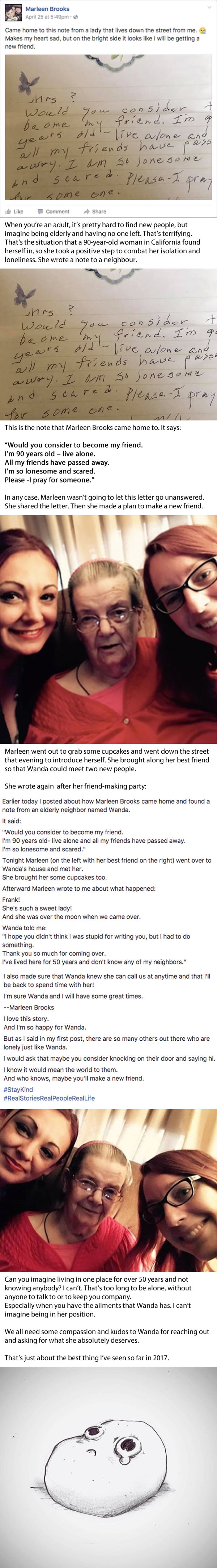 Lonely 90-Year-Old Woman Asks Neighbor To Be Her Friend In Heartbreaking Note