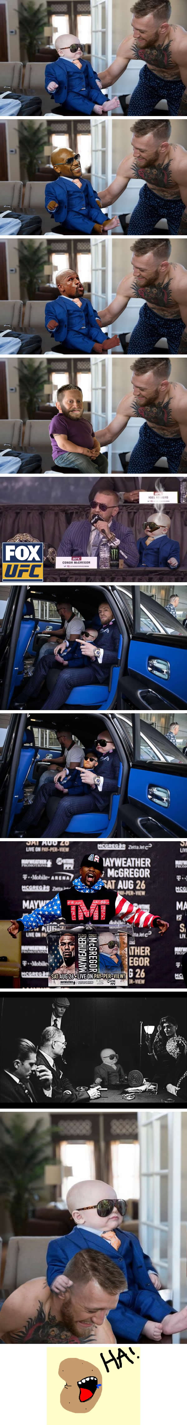 Conor Mcgregor's baby in a mini three-piece suit deserved to be photoshopped