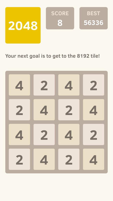 What is the lowest score one can get in the game 2048? - Quora