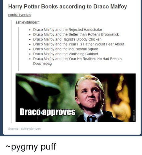 The Books According to Draco Malfoy, Harry potter memes!