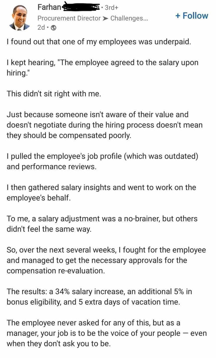 Manager helps his employee get a raise