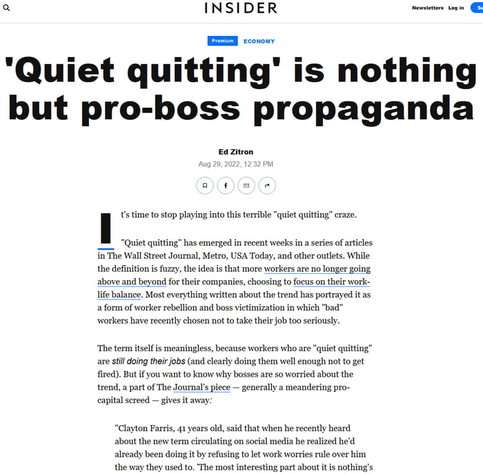 Quiet Quitting = Doing Your Job - 9GAG