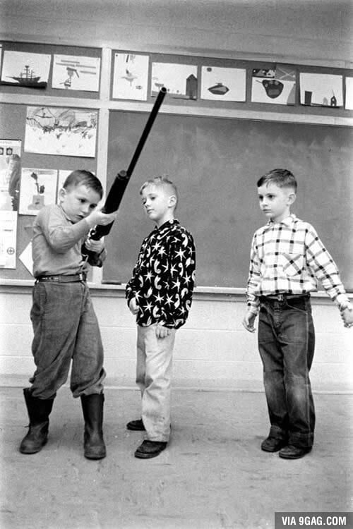 Children's gun safety class in Indiana during the 50's
