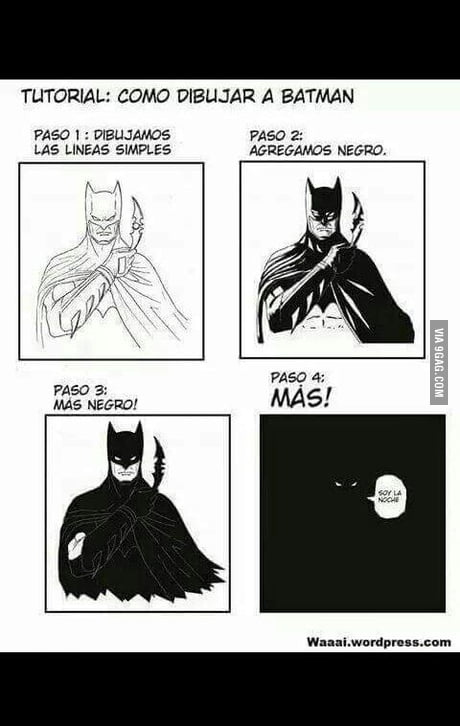 How to draw batman...*explains in spanish* - 9GAG