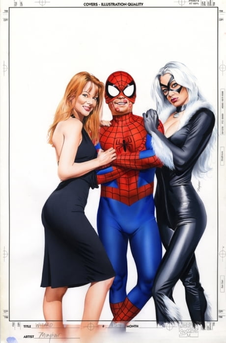 Spider-Man, Mary Jane, & Black Cat by Mike Mayhew - 9GAG