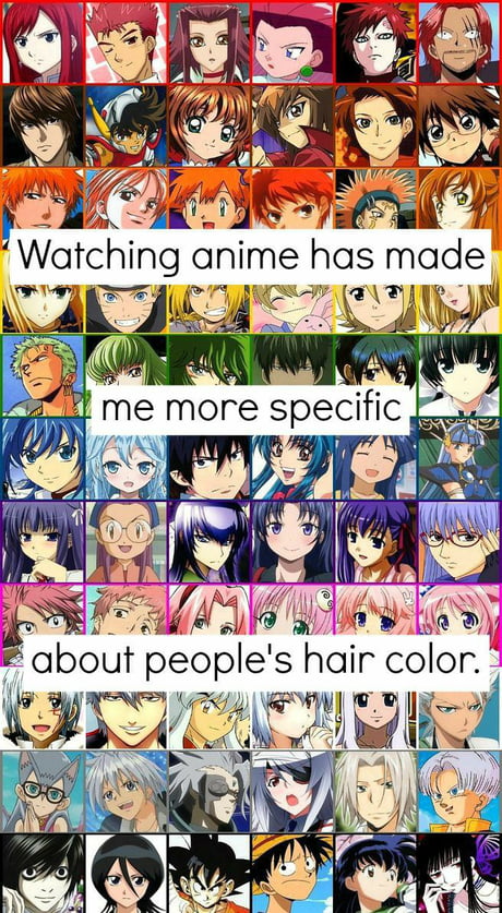 Anime has an interesting choice of hair color - 9GAG