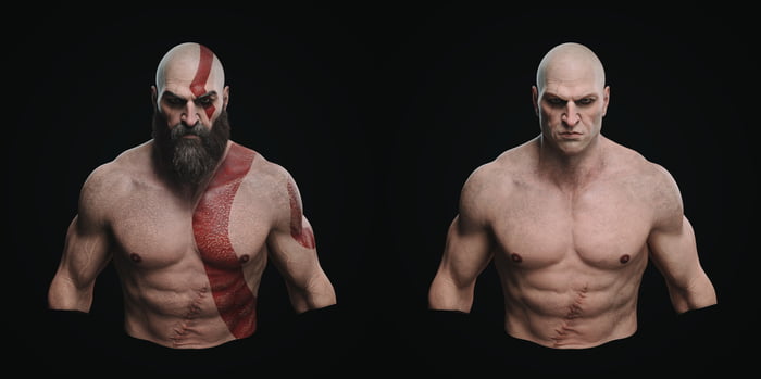 10. Black and grey Kratos tattoo - wide 1