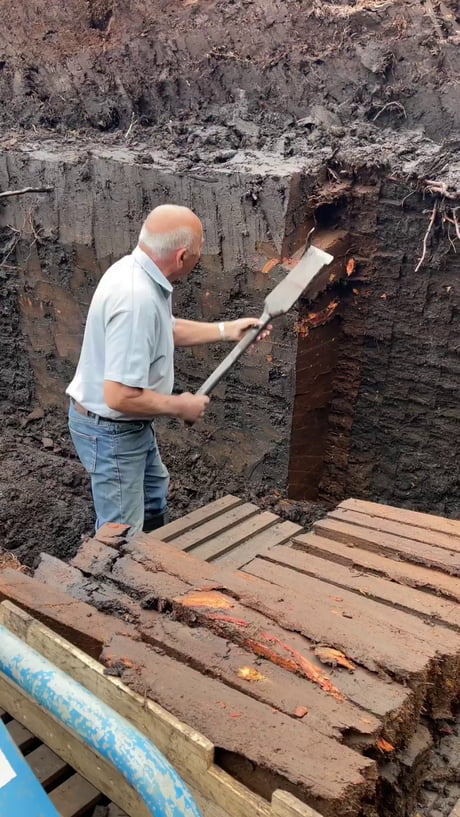 Cutting turf for burning