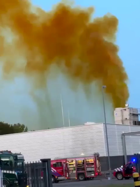 A chemical explosion in Borculo, Netherlands.