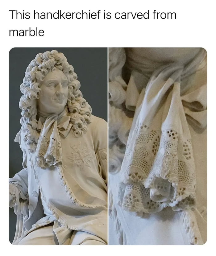 Mind-blowing detail in this marble handkerchief