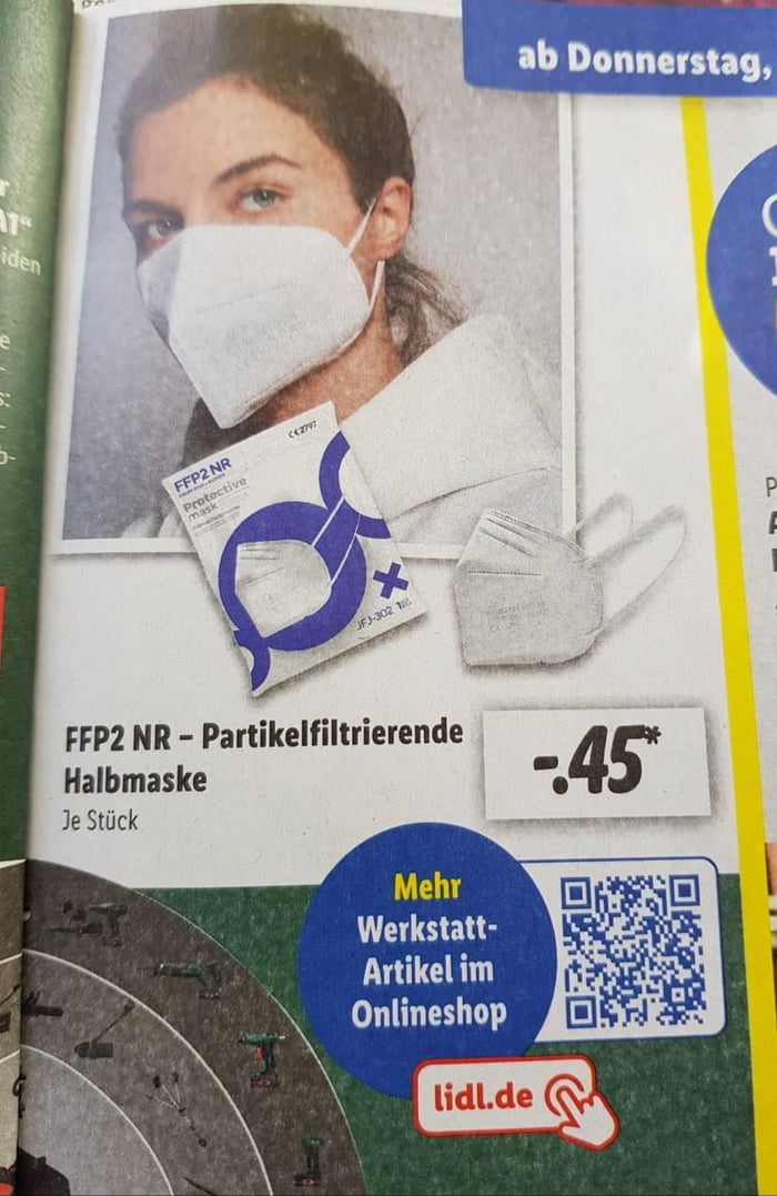 Entdeckt im aktuellen LIDL Prospekt FFP2 Masken sind jetzt wieder