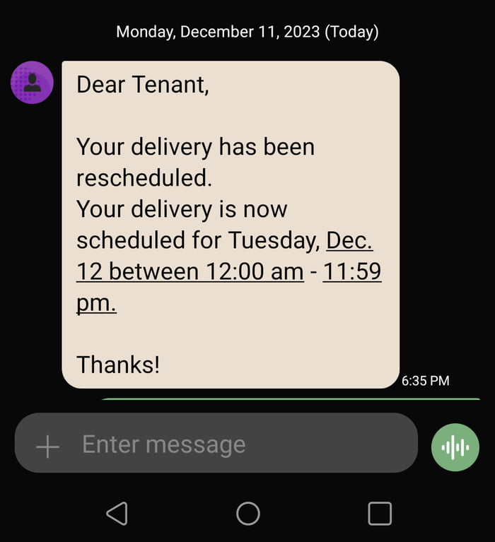 Getting a new dishwasher tomorrow and this is the delivery window they