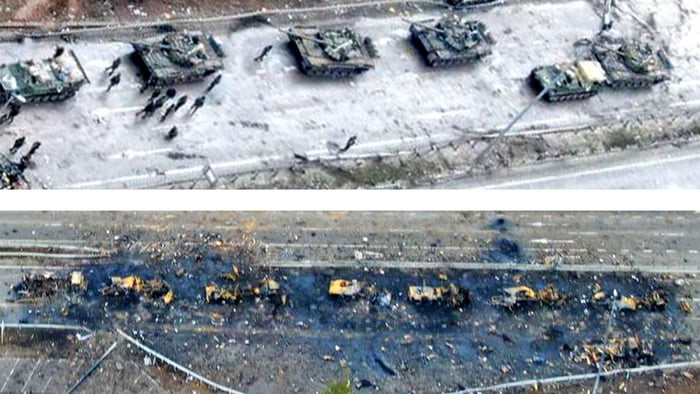 Russia now lost over 50% of the total number of tanks deployed for the ...