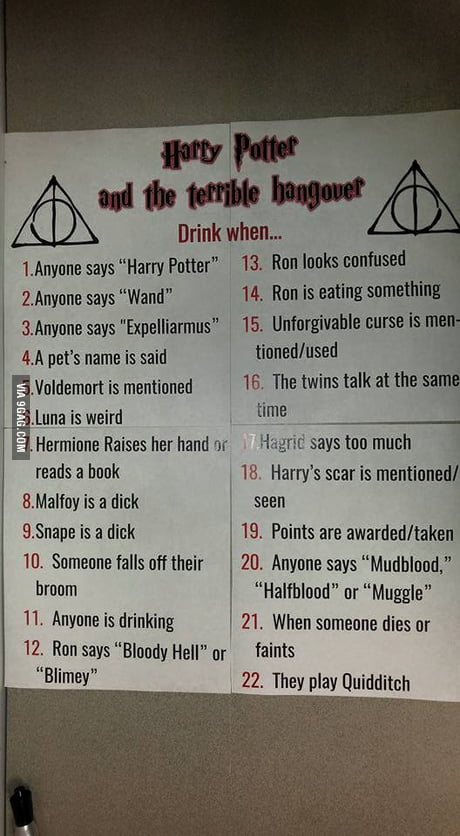 harry potter order of the phoenix drinking game