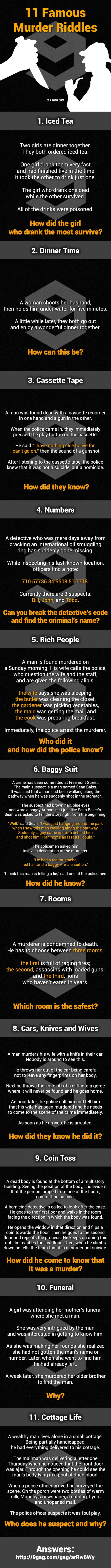 11 Murder Mystery Riddles. Can You Solve Them All?