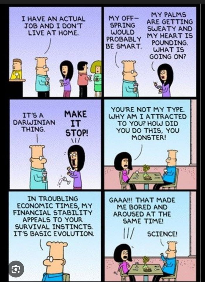 As a silly millennial, Dilbert always gives good closed mouth exhale sometimes