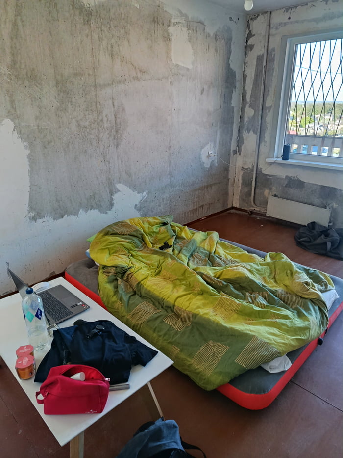 Starting new life after break up in a 3 room soviet apartment that hasn't seen renovation since 1983. Right now I don't have much, but it's a start. Starting renovation step by step. After 3 days of work all the terrible wallpaper at least is gone. Wish me luck.💪