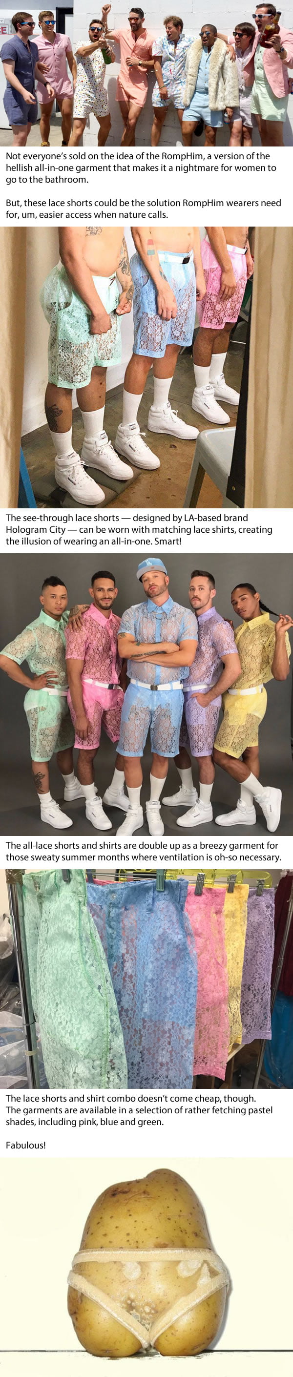 Lace shorts for men are the new RompHim and honestly who the hell design these ...