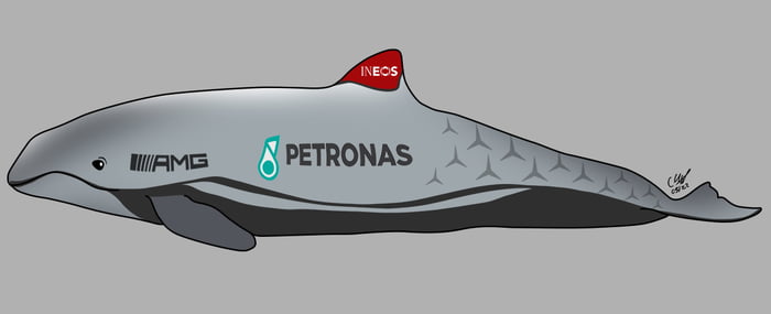 Since all the talk of porpoising began I've been meaning to draw a porpoise f1. Here's the merc
