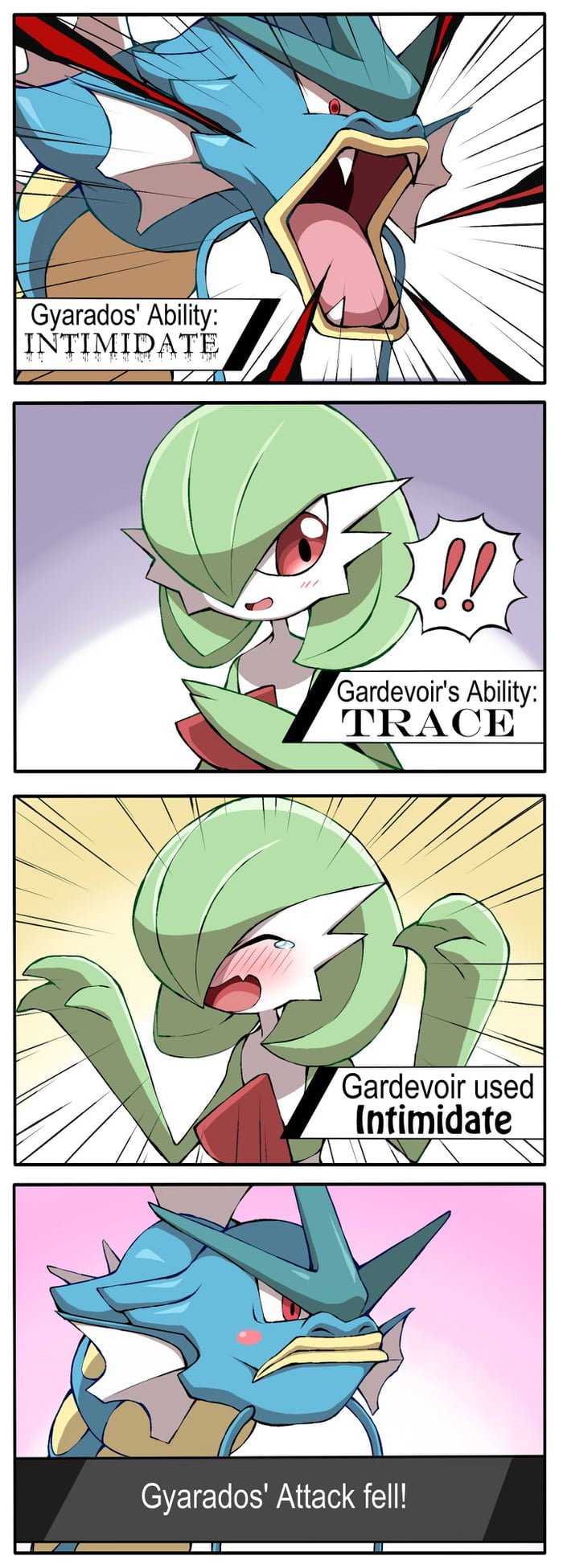 Random Pokemon Post #4: Gyarados vs Gardevoir. Artist: Shabana May. - 9GAG