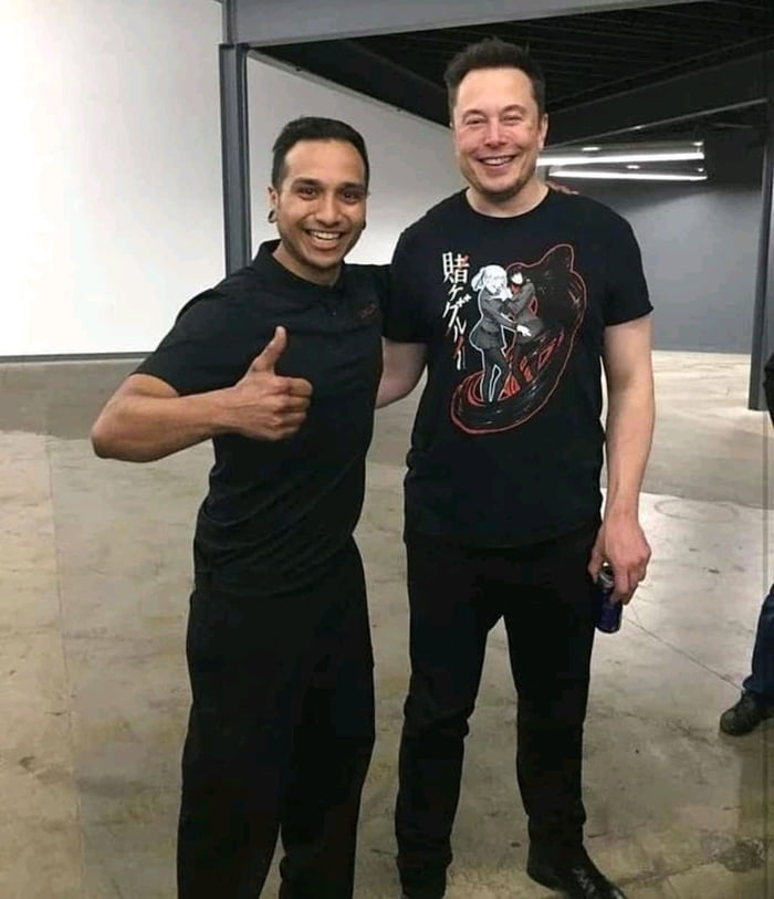 elon musk wearing anime shirt