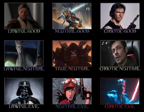 I threw together a Star Wars themed Moral Alignment chart - 9GAG