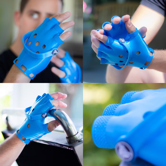 I made the first ever pair of Crocs Gloves. I am both disgusted and in love at the same time.