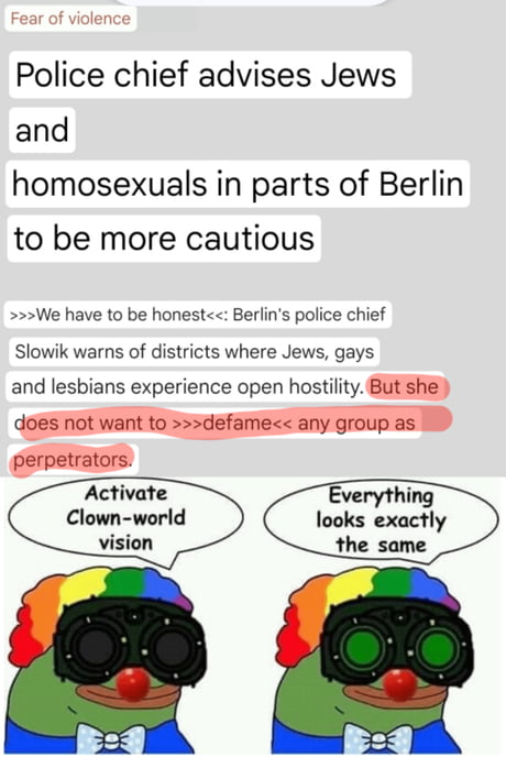 I want to Take the Clown Vision Off, im tired Bros...
