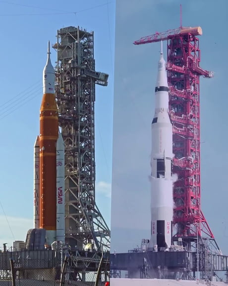 SLS and Saturn V real time comparison. The SLS is 15% more powerful.