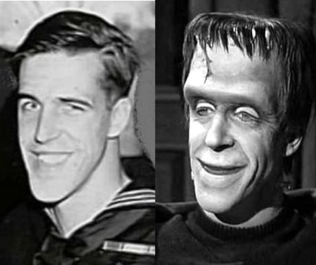 U S Navy Radioman 3rd Class Fred Gwynne In The 1940s And Fred Gwynne As Herman Munster In The 1960s 9gag