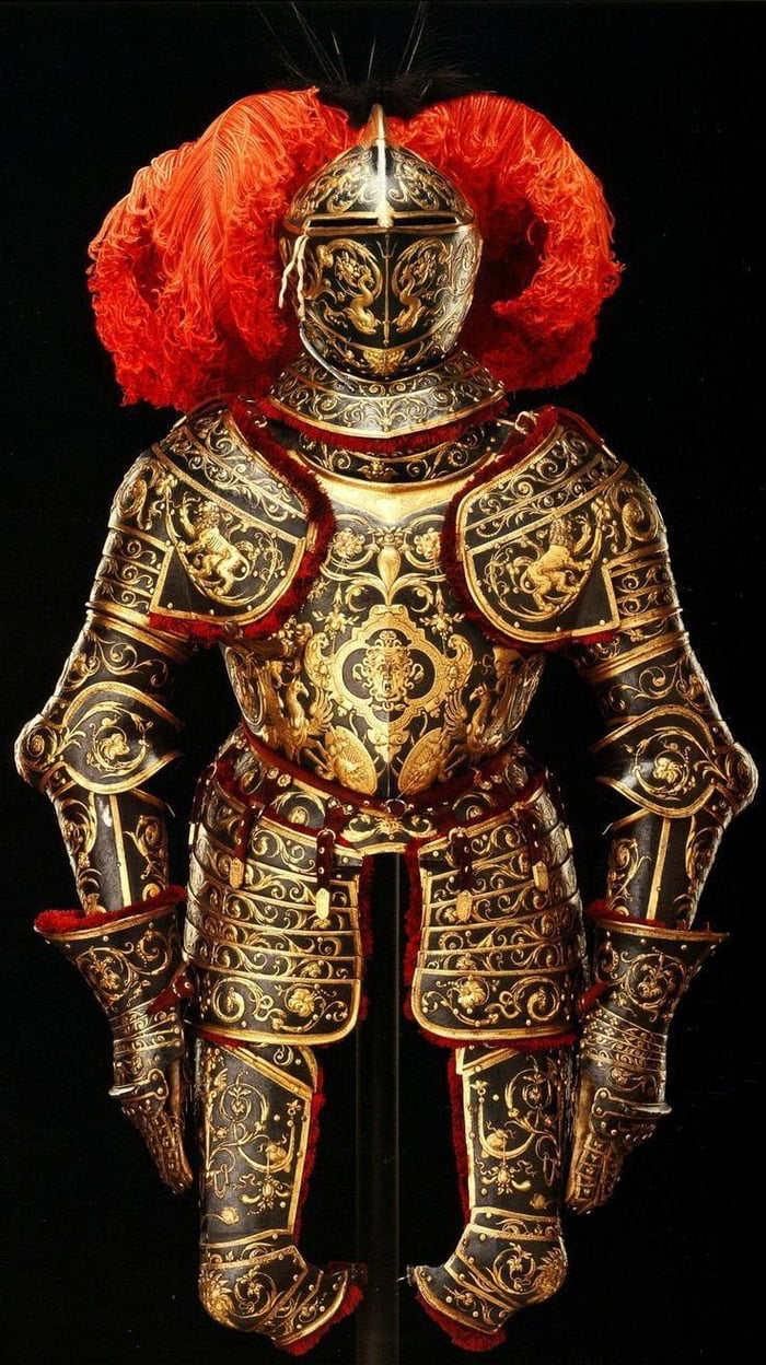 The parade armor of the king Erik XIV of Sweden. Made by Eliseus Libaerts in 1563-1564, now on display at the Dresden Armoury