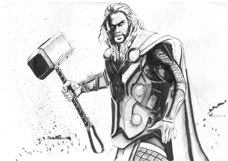How to Draw Thor - Chris Hemsworth Step by Step Sketch tutorial -Part 2/  Pencil Shading, Blending - YouTube