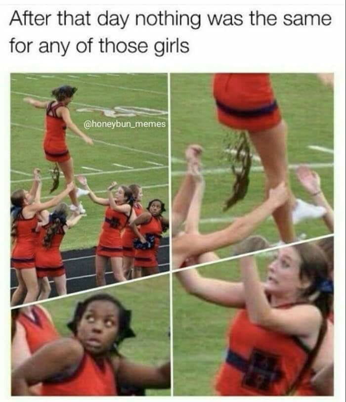 cheerleader shits mid air video