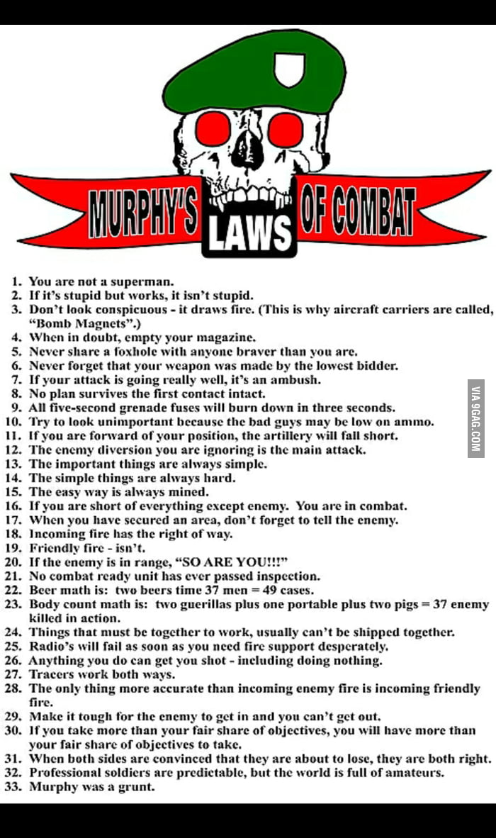 Murphy's laws of combat.