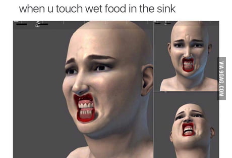 When You Touch Wet Food In The Sink 9gag