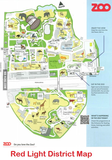 Did know that zoophilia is legal in Denmark? Here is the map of Copenhagen Red Light district. - 9GAG