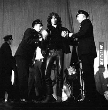 Jim Morrison is the first ever to get arrested on stage. - 9GAG