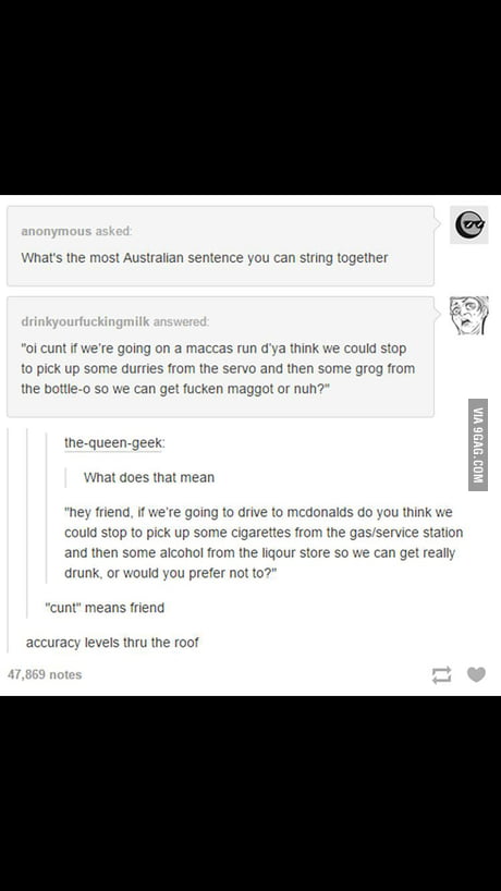What's the most sentence you can sting together - 9GAG