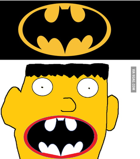 The Batman symbol kind of looks like crazy teeth. - 9GAG