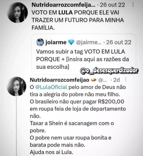 Expectativa: Taxar super-ricos. Realidade: Taxação Shein 🤡 : r