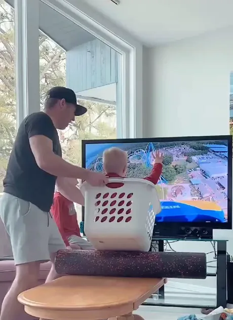 This dad giving his son a roller coaster ride. 9GAG