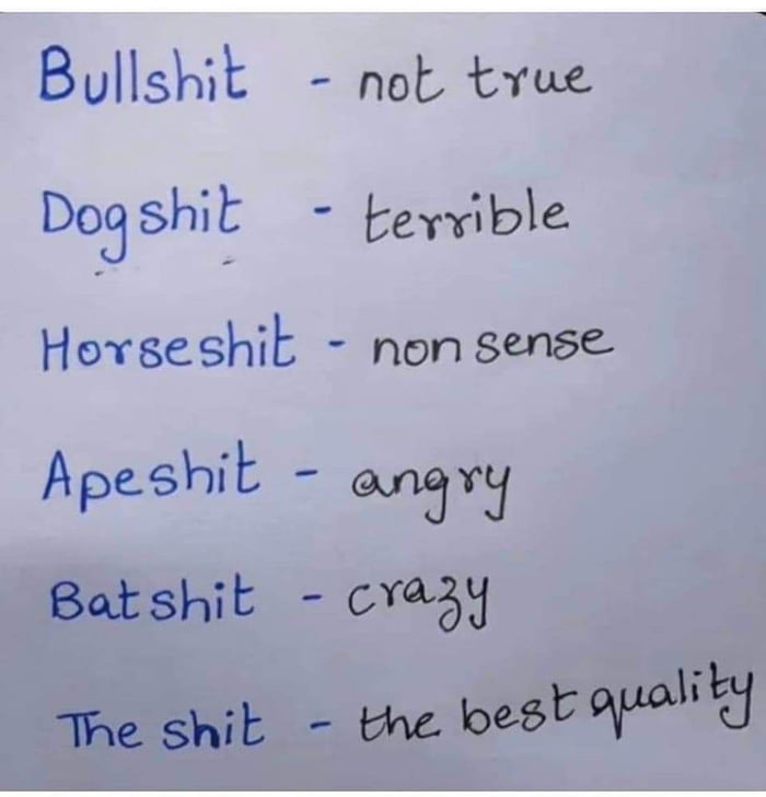 Now you know your shit