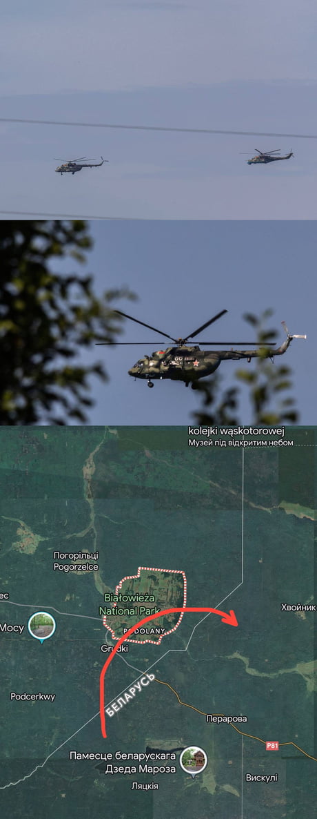 Belarusian helicopters violated Polish airspace. Two helicopters crossed the Polish border in the Białowieża area at a very low altitude, so it was difficult to detect them with radar systems.