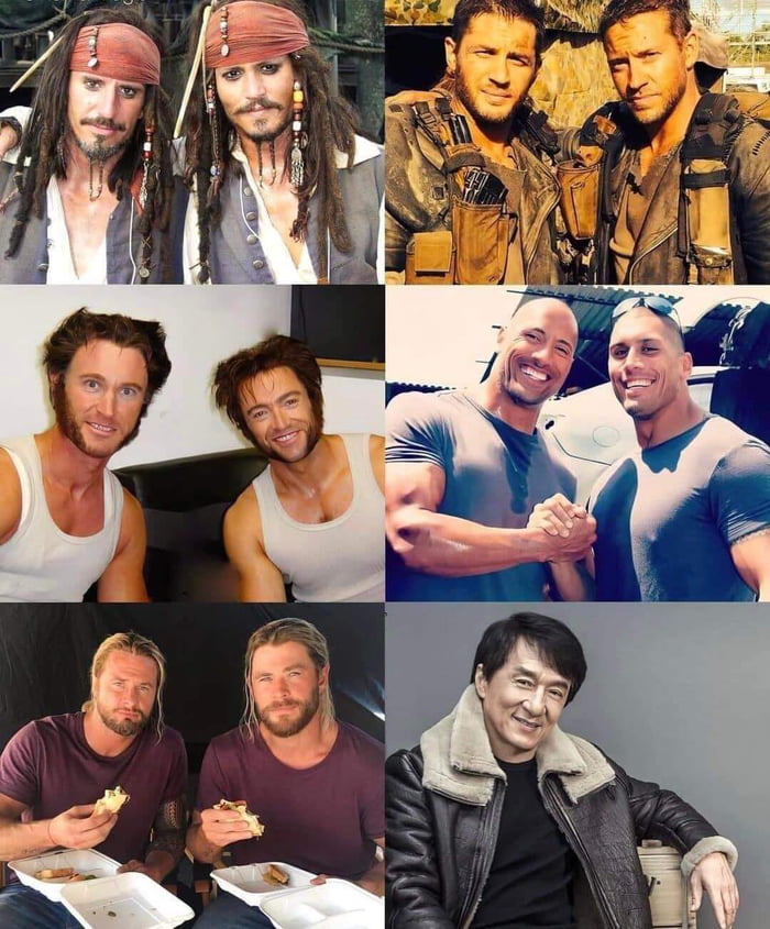 Famous Actors And Their Stunt Doubles. - 9GAG